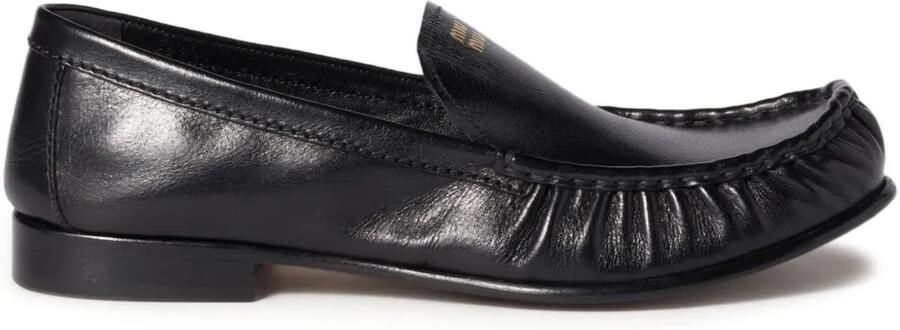Miu Loafers met logo-reliëf Zwart
