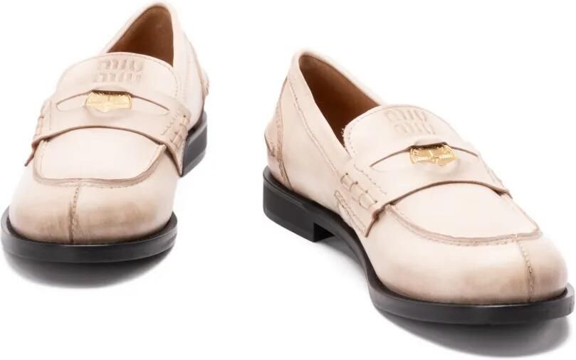 Miu Loafers met logodetail Beige - Foto 3