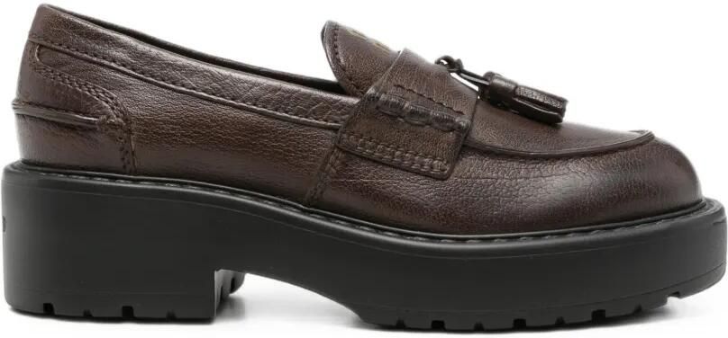Miu Loafers met plateauzool en kwastje Bruin