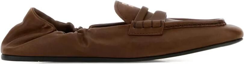 Miu Loafers met ruches Bruin