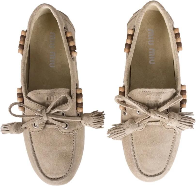 Miu Loafers verfraaid met kwasten en houten kralen Beige - Foto 2