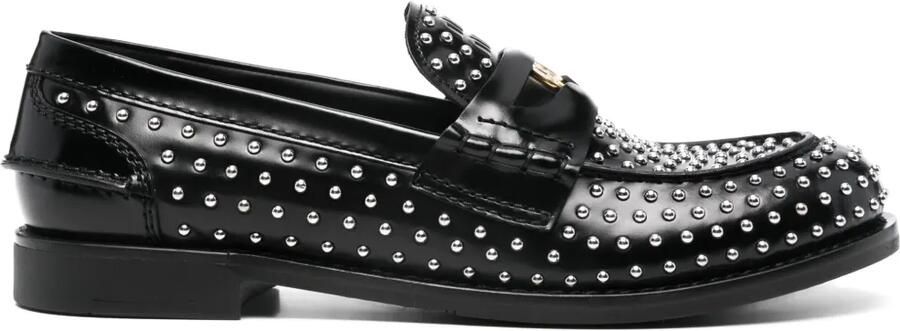 Miu Loafers verfraaid met studs Zwart