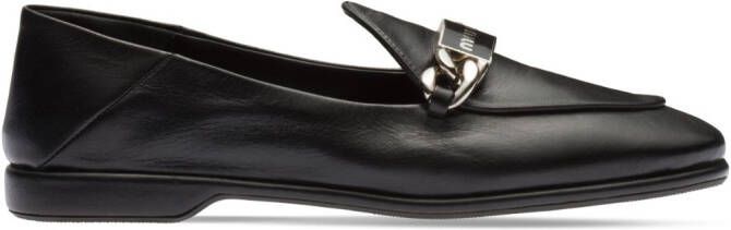 Miu Loafers met logoplakkaat Zwart