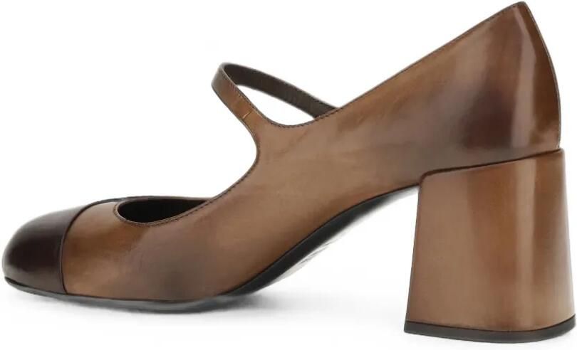 Miu Mary Jane pumps met kapneus Bruin - Foto 3