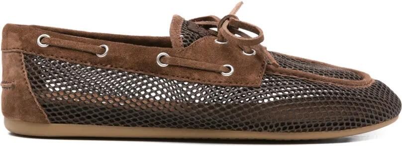 Miu Mesh en suède schoenen Bruin