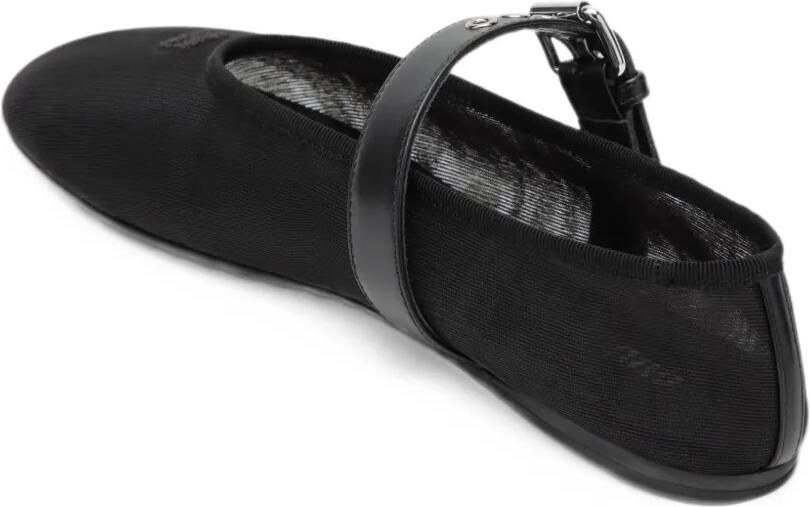 Miu mesh fabric ballerinas Zwart