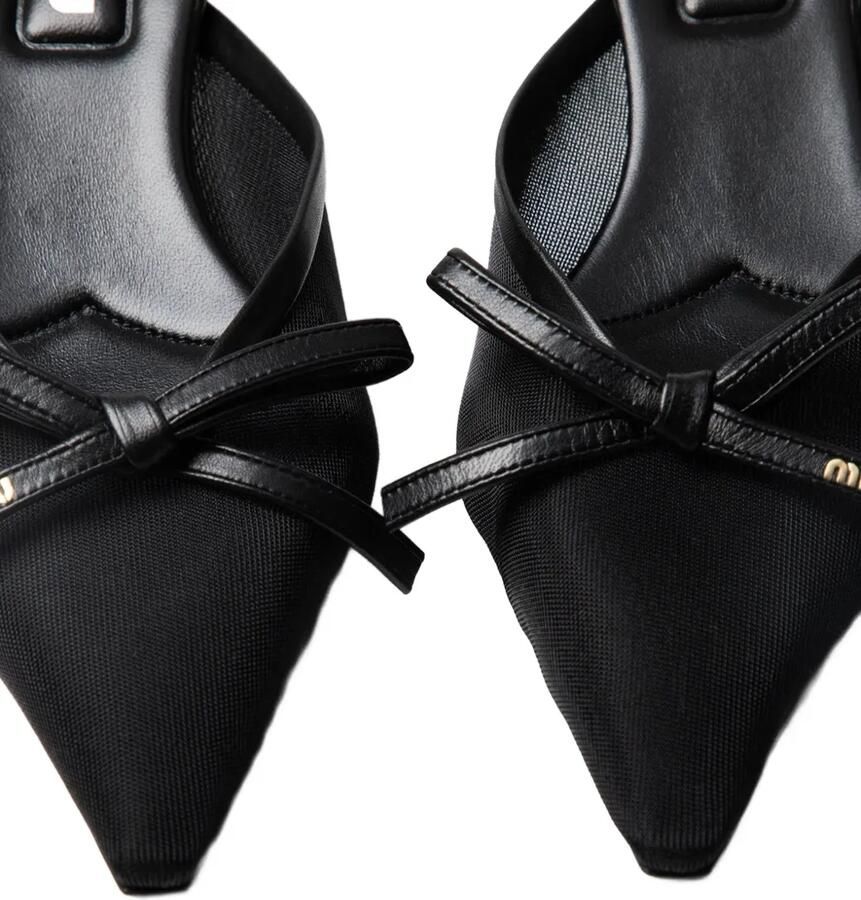 Miu Mesh pumps verfraaid met strik Zwart - Foto 2