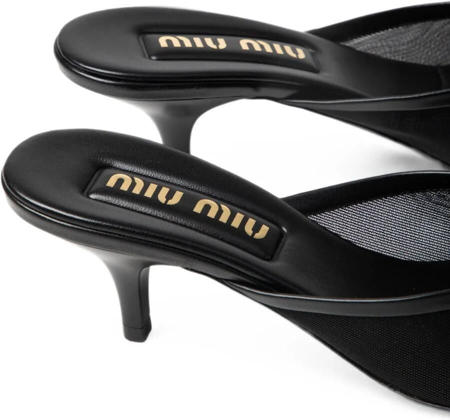 Miu Mesh pumps verfraaid met strik Zwart - Foto 3