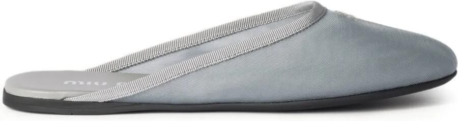 Miu Mesh slippers met logo-detail Grijs