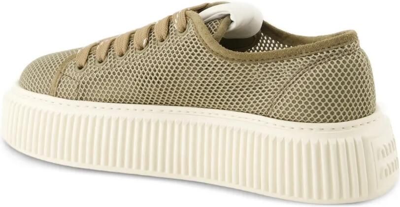 Miu Mesh sneakers met plateauzool Bruin - Foto 5