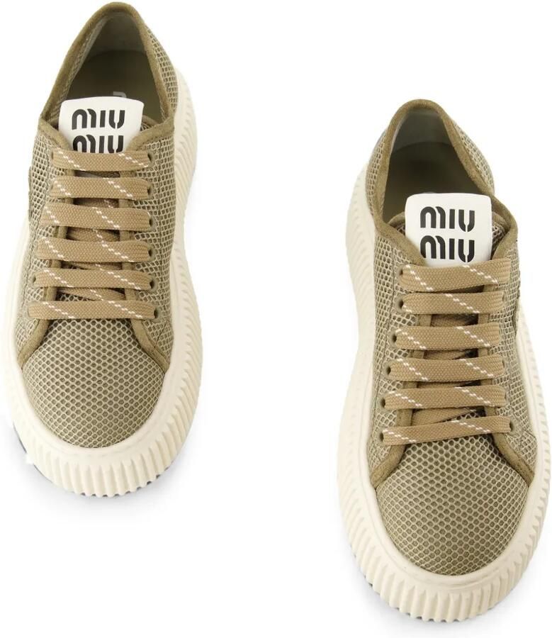 Miu Mesh sneakers met plateauzool Bruin - Foto 2