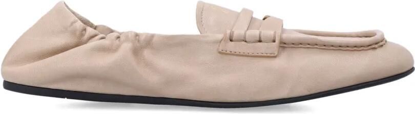 Miu Mocassin loafers met ruches Beige