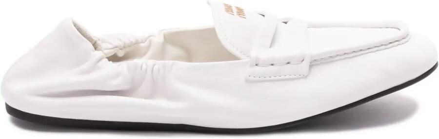 Miu Penny loafers met logo Wit