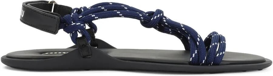 Miu Platte sandalen met touw Blauw