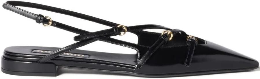 Miu Platte slingback pumps met gesp Zwart