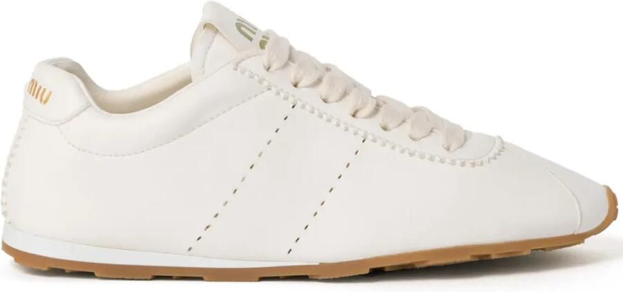 Miu Plume nappaleren sneakers Wit