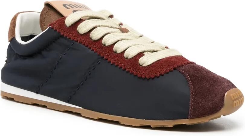 Miu Plume sneakers met suède afwerking en vlakken Blauw - Foto 2