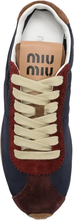 Miu Plume sneakers met suède afwerking en vlakken Blauw - Foto 4