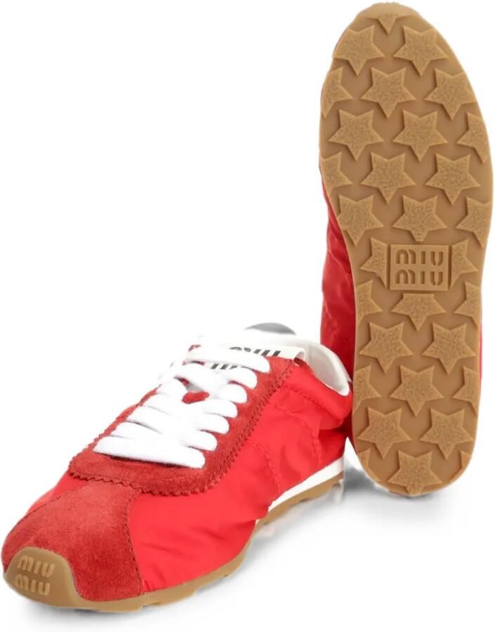 Miu Plume sneakers van technische stof en suède Rood - Foto 3