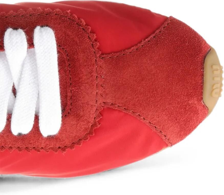 Miu Plume sneakers van technische stof en suède Rood - Foto 2