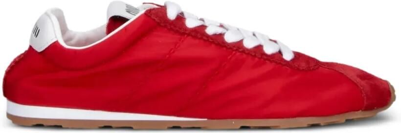 Miu Plume suede-panelled sneakers Rood - Foto 5