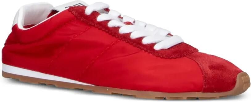 Miu Plume suede-panelled sneakers Rood - Foto 3