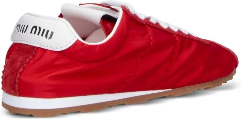 Miu Plume suede-panelled sneakers Rood - Foto 2