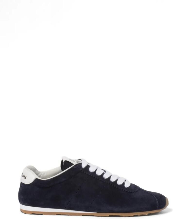 Miu Plume suède sneakers Blauw