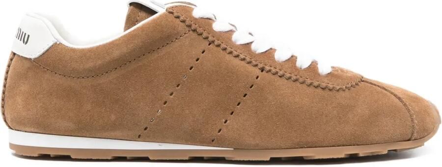 Miu Plume suède sneakers Bruin
