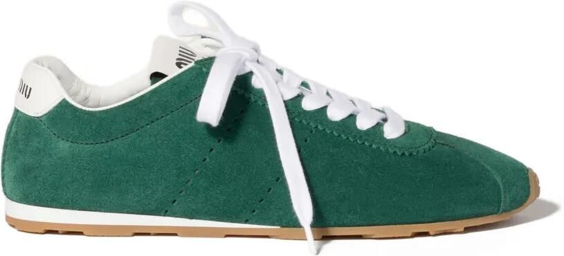 Miu Plume suède sneakers Groen