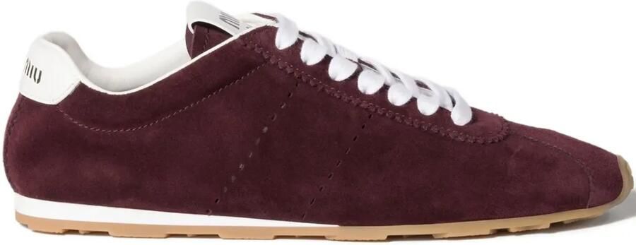 Miu Plume suède sneakers Rood