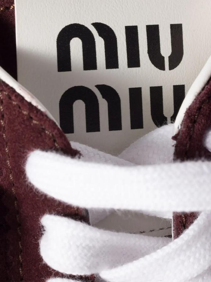 Miu Plume suède sneakers Rood - Foto 4