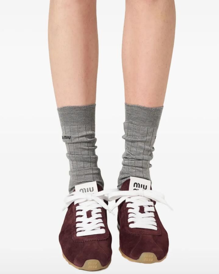 Miu Plume suède sneakers Rood - Foto 3
