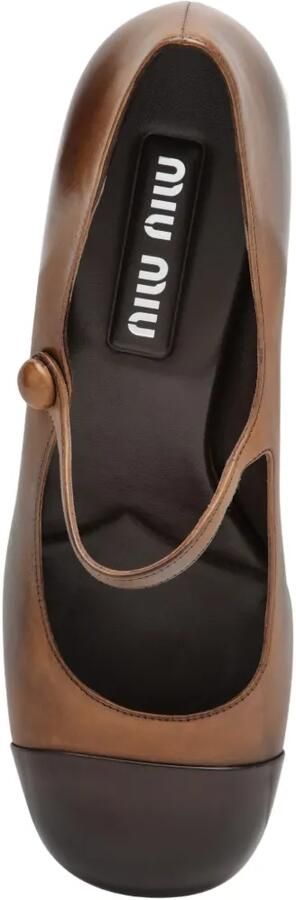 Miu Pumps met blokhak en kapneus Bruin - Foto 4