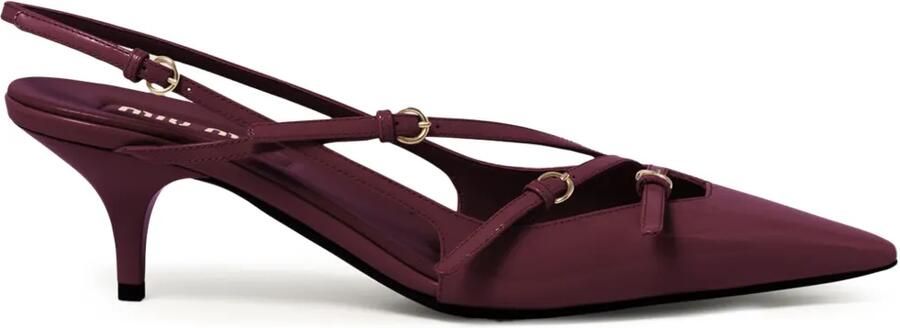 Miu Pumps verfraaid met gesp Rood