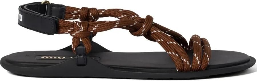 Miu Rivière geknoopte sandalen Bruin