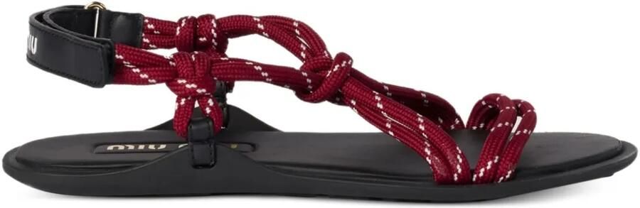 Miu Rivière sandalen met geknoopt bandje Rood
