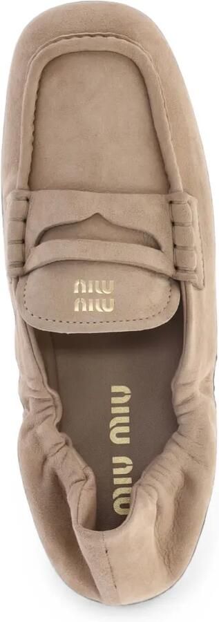 Miu ruched-detail loafers Beige - Foto 2