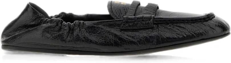 Miu Ruches elastische loafers met gekreukt effect Zwart