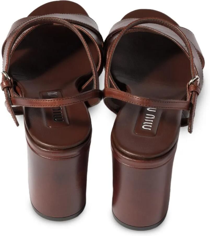 Miu Sandalen met gekruiste bandjes Bruin - Foto 2