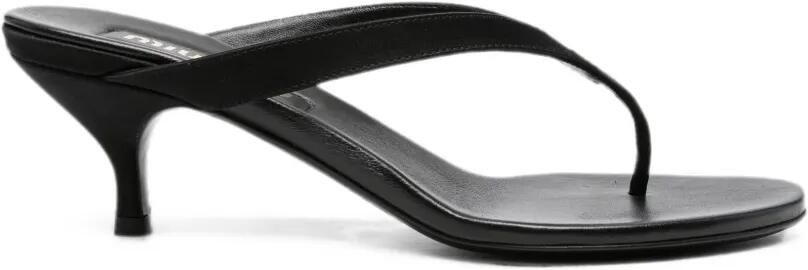 Miu Sandalen met kitten hak en teenbandje Zwart