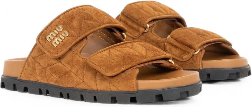 Miu Sandalen met klittenband Bruin - Foto 4