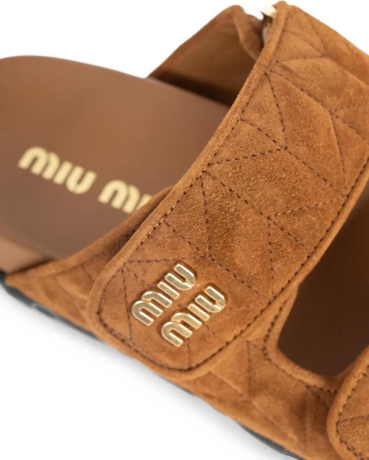 Miu Sandalen met klittenband Bruin - Foto 2