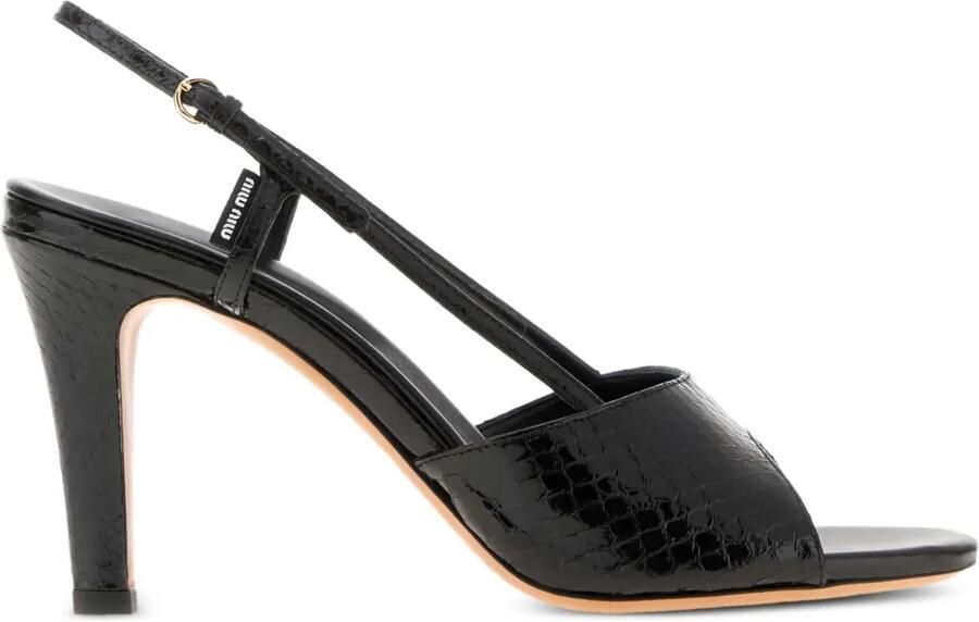 Miu Sandalen met leren hak Zwart