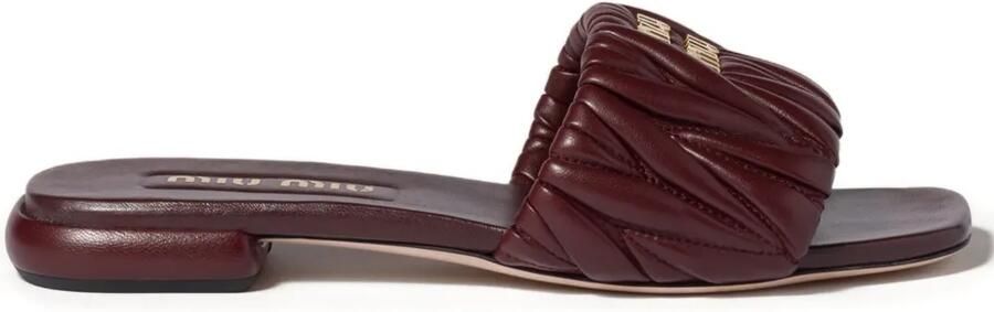Miu Sandalen met logoplakkaat Rood
