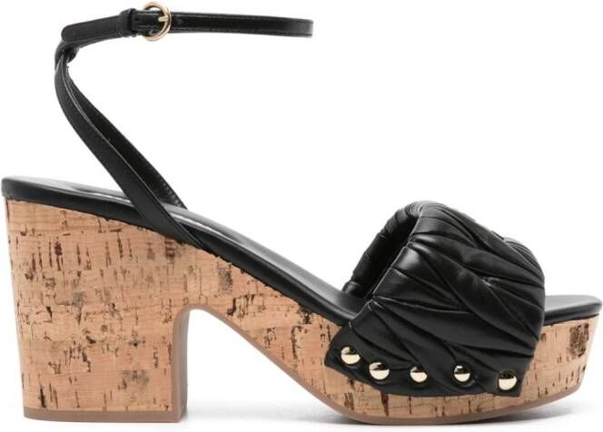 Miu Sandalen met logoplakkaat Zwart