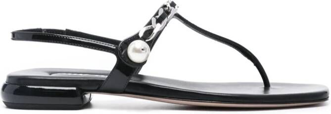 Miu Sandalen met parel Zwart