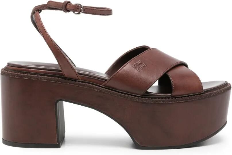 Miu Sandalen met plateauzool Bruin