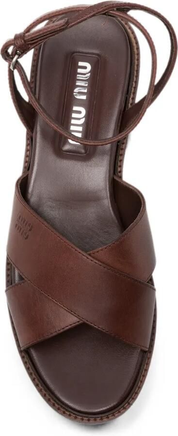 Miu Sandalen met plateauzool Bruin - Foto 4