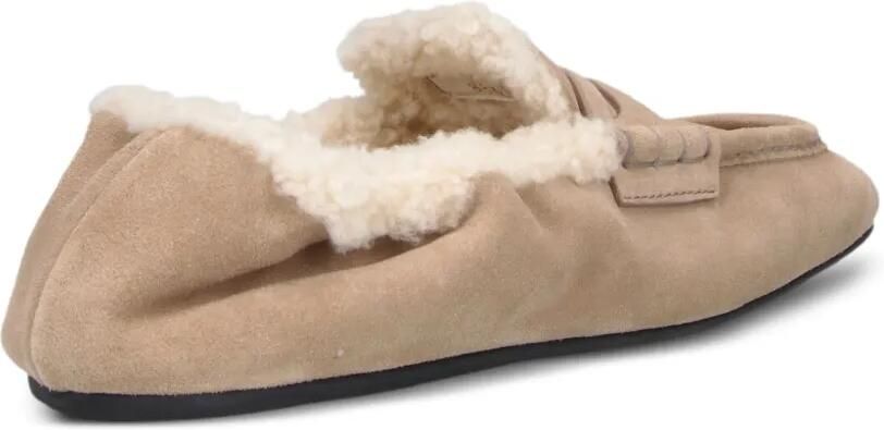 Miu shearling-lined suede loafers Beige - Foto 2